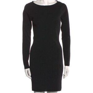 Skull Cashmere Women's Small Black Dress Ribbed Bodycon Cutout Back Long‎ Sleeve